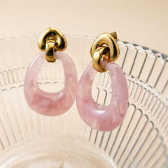 Easy match U shape acylic stainless steel earrings for women