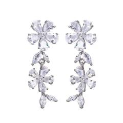Personality creative lilac zircon tassel earrings fashion women's earrings