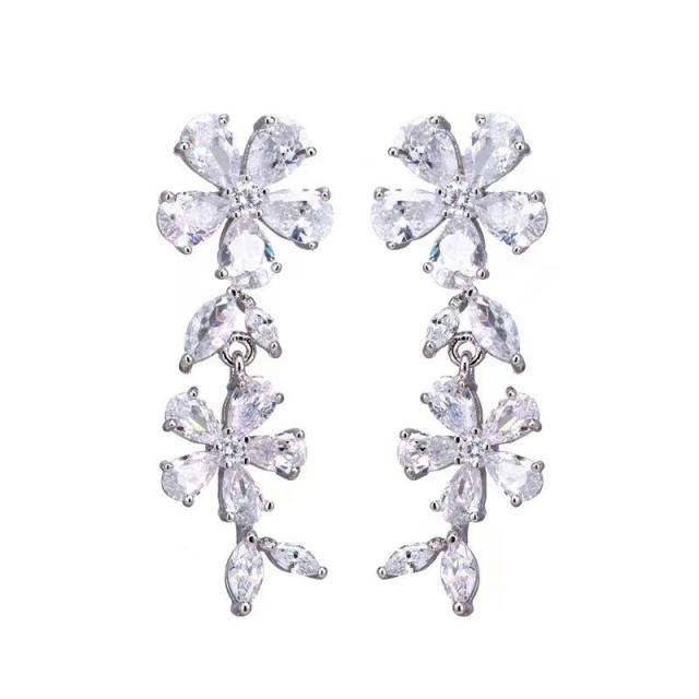 Personality creative lilac zircon tassel earrings fashion women's earrings
