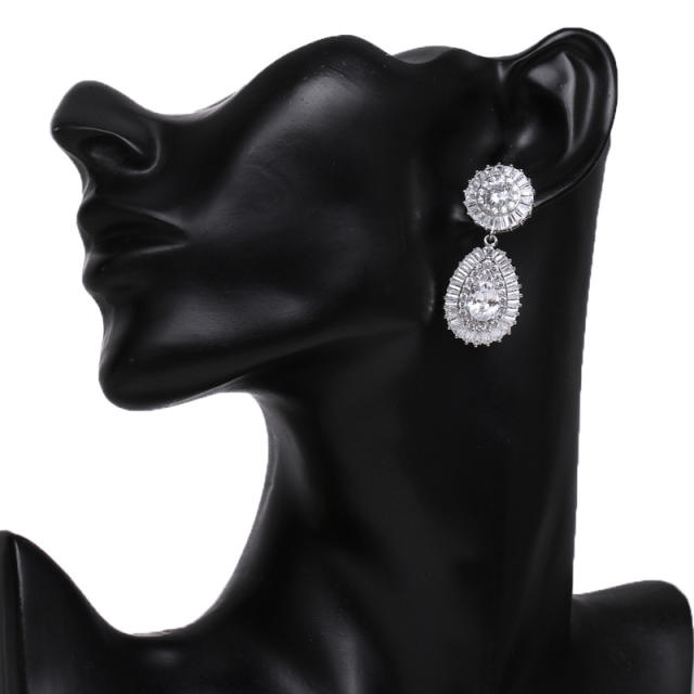 Hot Sale Copper Zircon Earrings Vintage Diamond-inlaid Drop Earrings