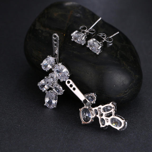 Personality zircon earrings all-match shiny diamond earrings jacket earrings