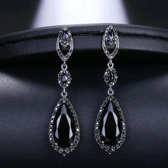 Fashion Shiny Water Drops Singing Large Crystal Zircon Earrings