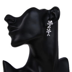 Personality creative lilac zircon tassel earrings fashion women's earrings