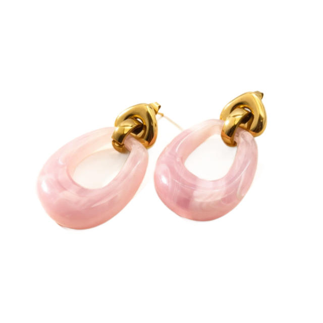 Easy match U shape acylic stainless steel earrings for women