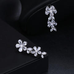 Personality creative lilac zircon tassel earrings fashion women's earrings