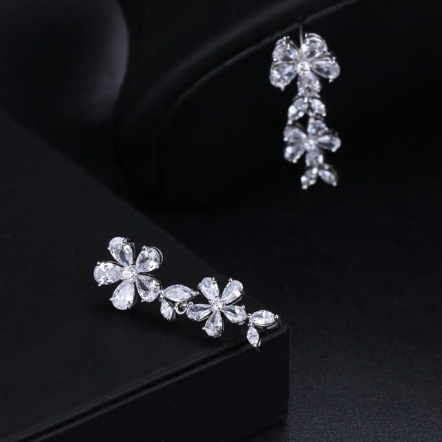 Personality creative lilac zircon tassel earrings fashion women's earrings