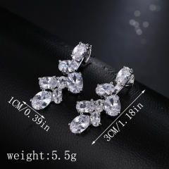 Personality zircon earrings all-match shiny diamond earrings jacket earrings