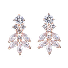 Flower Ear Studs Ice Flower Copper Inlaid Zircon Earrings