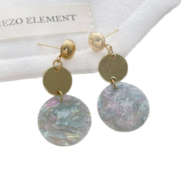 Colorful Round piece acrylic Earrings Seaside Vacation Style Dopamine Earrings