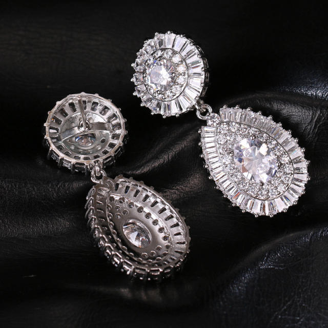 Hot Sale Copper Zircon Earrings Vintage Diamond-inlaid Drop Earrings