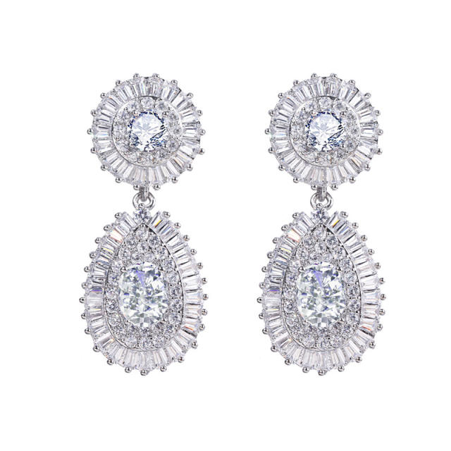 Hot Sale Copper Zircon Earrings Vintage Diamond-inlaid Drop Earrings