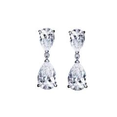 Water Drop Zircon Design Simple Elegant Copper Plated 18K Gold Earrings diamond earrings