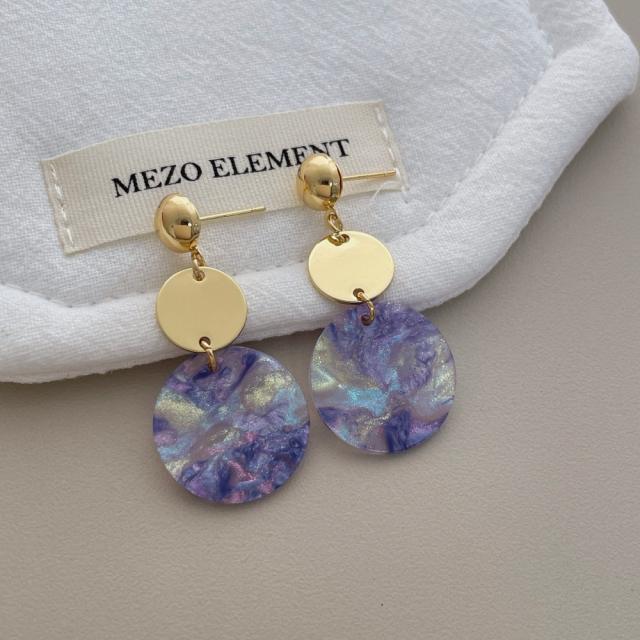 Colorful Round piece acrylic Earrings Seaside Vacation Style Dopamine Earrings