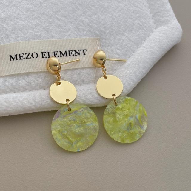 Colorful Round piece acrylic Earrings Seaside Vacation Style Dopamine Earrings