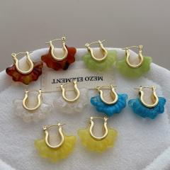Unique Versatile Resin Cloud Earrings Irregular Stud Earrings for Women