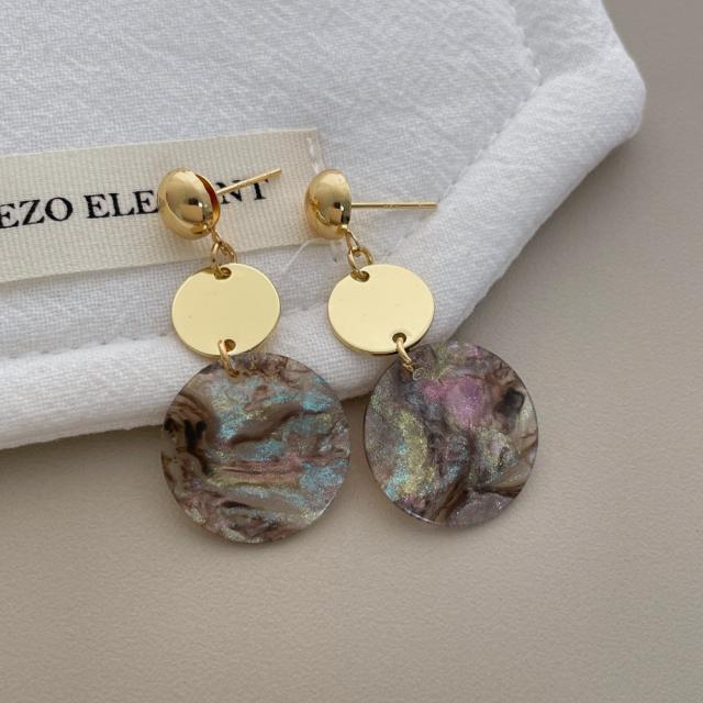 Colorful Round piece acrylic Earrings Seaside Vacation Style Dopamine Earrings
