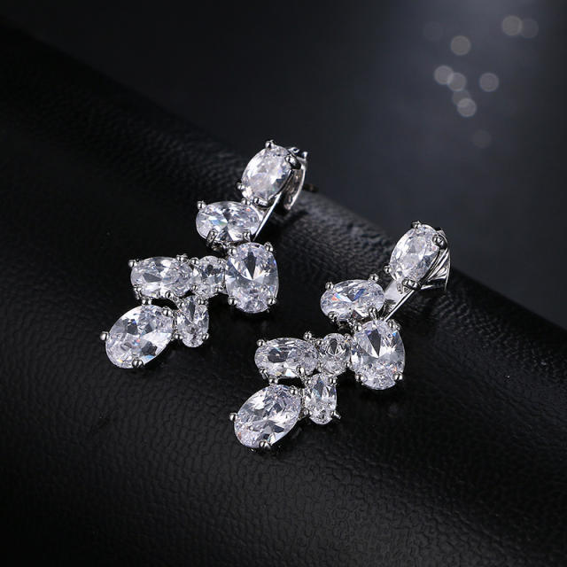 Personality zircon earrings all-match shiny diamond earrings jacket earrings