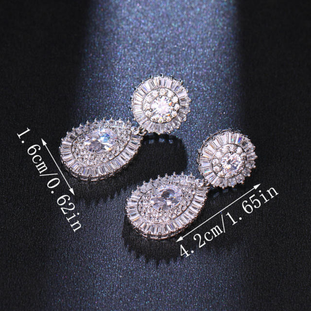 Hot Sale Copper Zircon Earrings Vintage Diamond-inlaid Drop Earrings