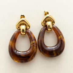 Easy match U shape acylic stainless steel earrings for women