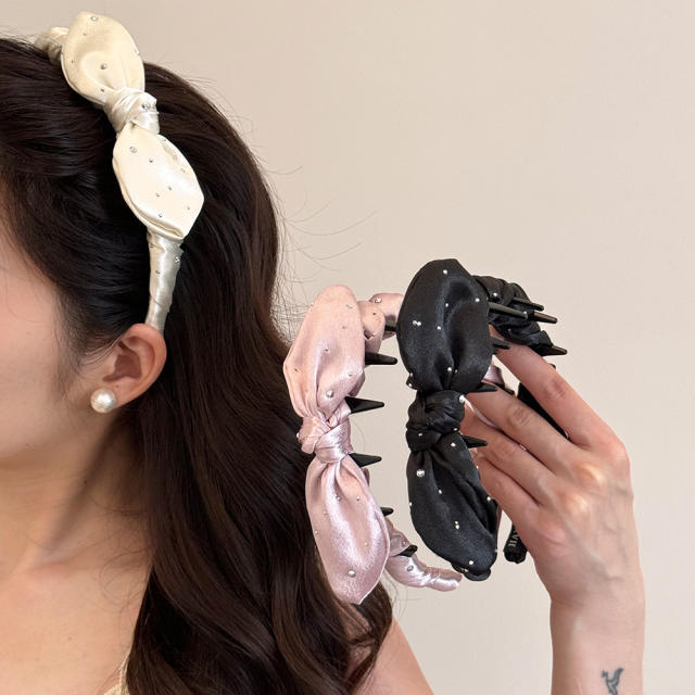 Elegant diamond bunny ear zig zag headband for women
