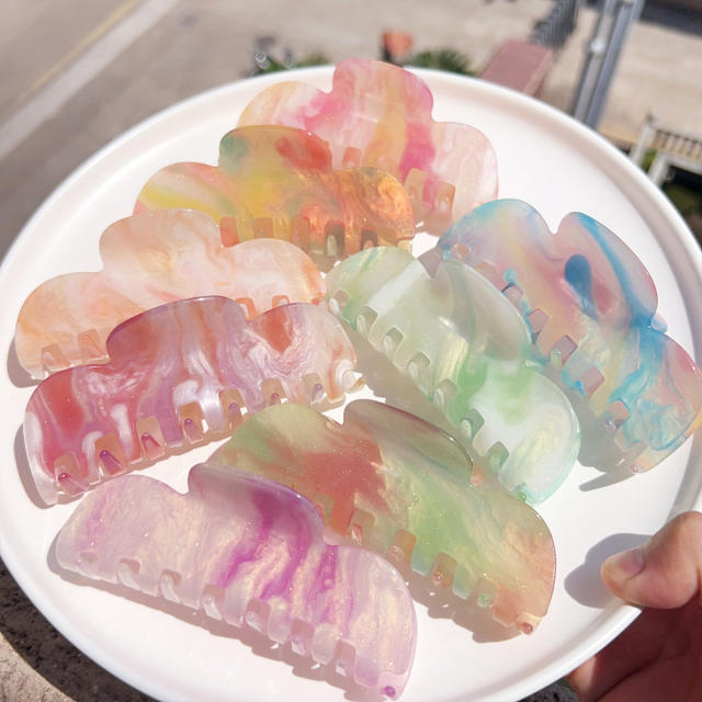 Korean fashion large size acrylic hair claw clips for women