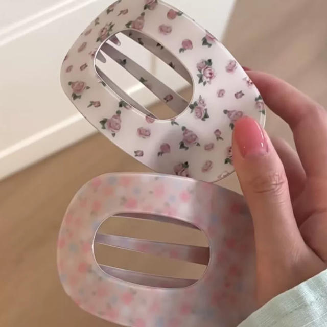 Korean fashion vintage plaid pattern polka dots design duckbill hair clips for women