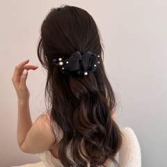 2026 New Style Bubble Mesh Pearl Style banana clips hair clips for women