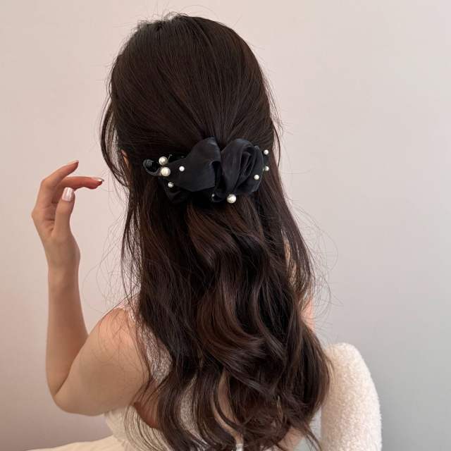2026 New Style Bubble Mesh Pearl Style banana clips hair clips for women