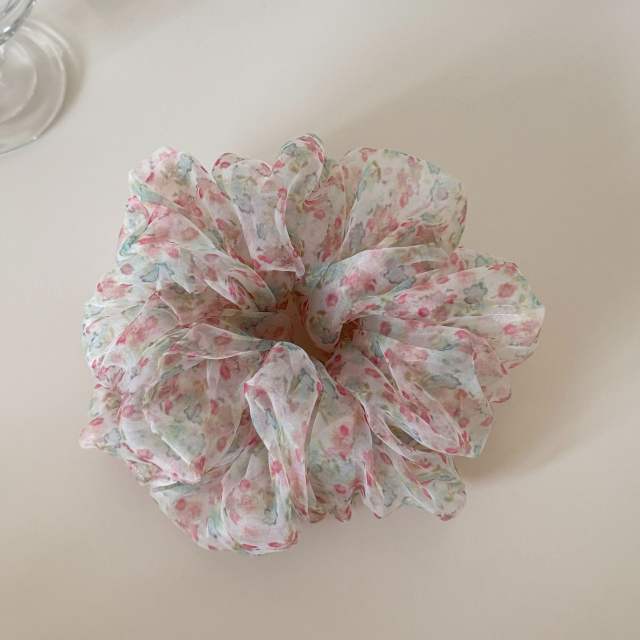 Summer Romantic Mesh Floral Scrunchie Gentle and Fairy large size scrunchies