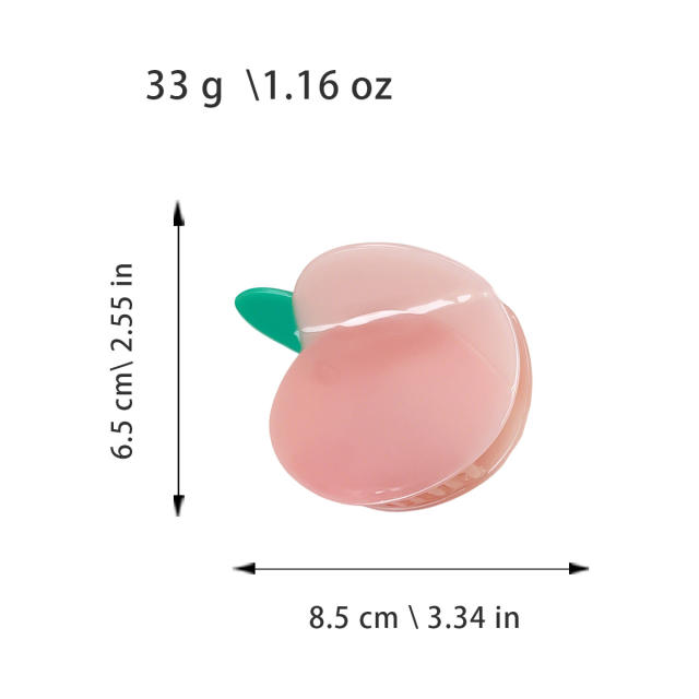 Acetic Acid Peach Hair Clip Elegant and Beautiful Hairpin for summer
