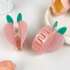 Acetic Acid Peach Hair Clip Elegant and Beautiful Hairpin for summer