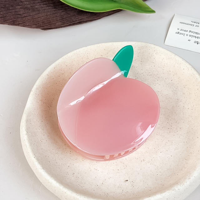 Acetic Acid Peach Hair Clip Elegant and Beautiful Hairpin for summer