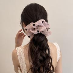French trend polka dots classic large size scrunchies