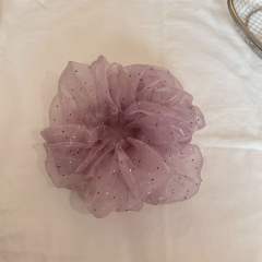 Korean-Style Sweet Rhinestone Mesh Scrunchie for Women large size scrunchies