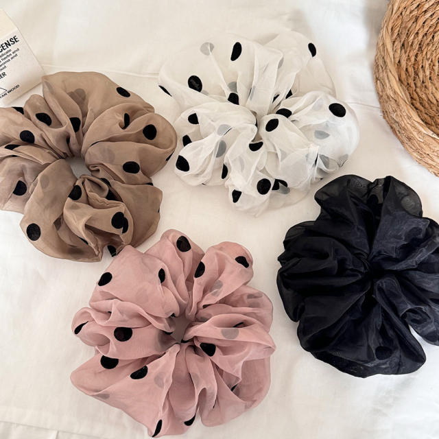 French trend polka dots classic large size scrunchies