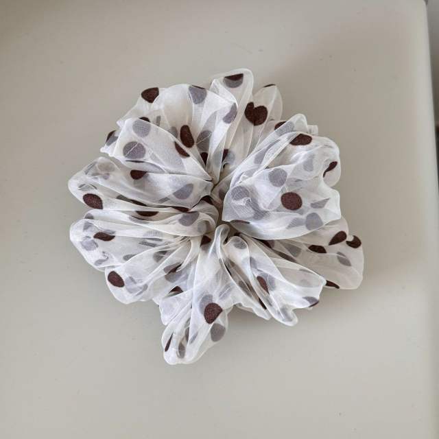 2 size polka dots organza material scrunchies for women
