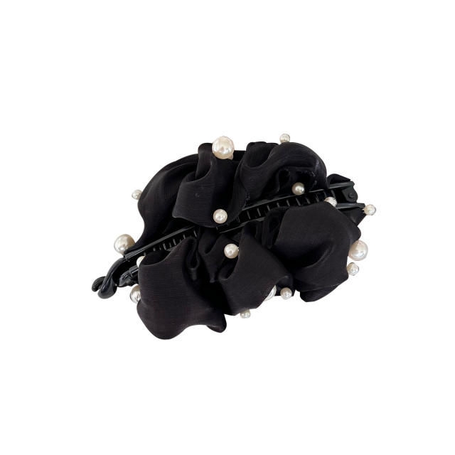 2026 New Style Bubble Mesh Pearl Style banana clips hair clips for women