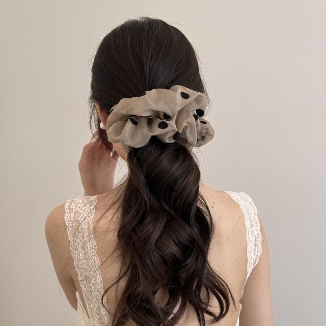 French trend polka dots classic large size scrunchies