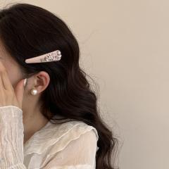 Korean fashion sweet pink color flower hair clips for women