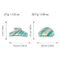 Korean fashion elegant striped pattern hair claw clips for women