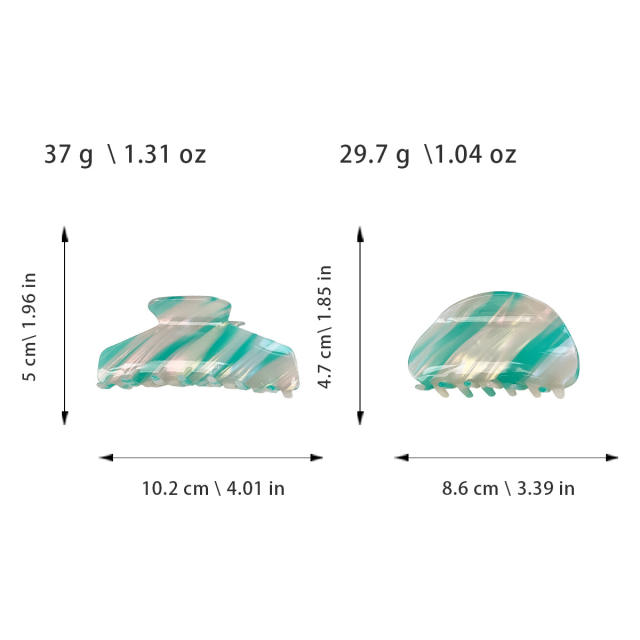 Korean fashion elegant striped pattern hair claw clips for women