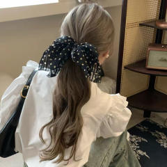 French trend polka dots vintage hair ties scrunchies for women