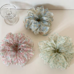 Summer Romantic Mesh Floral Scrunchie Gentle and Fairy large size scrunchies
