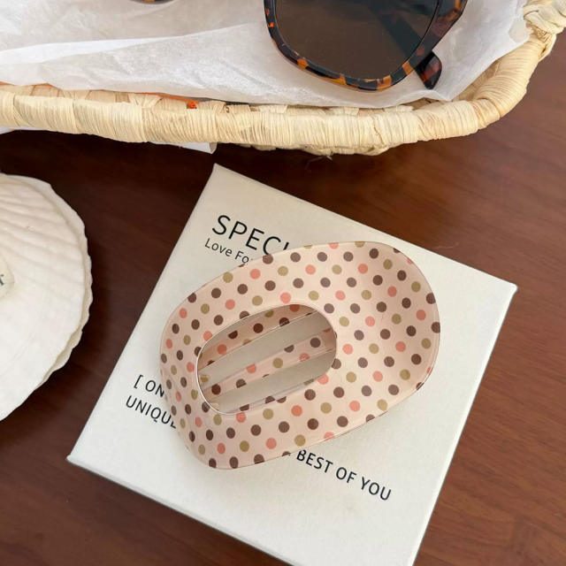 Korean fashion vintage plaid pattern polka dots design duckbill hair clips for women