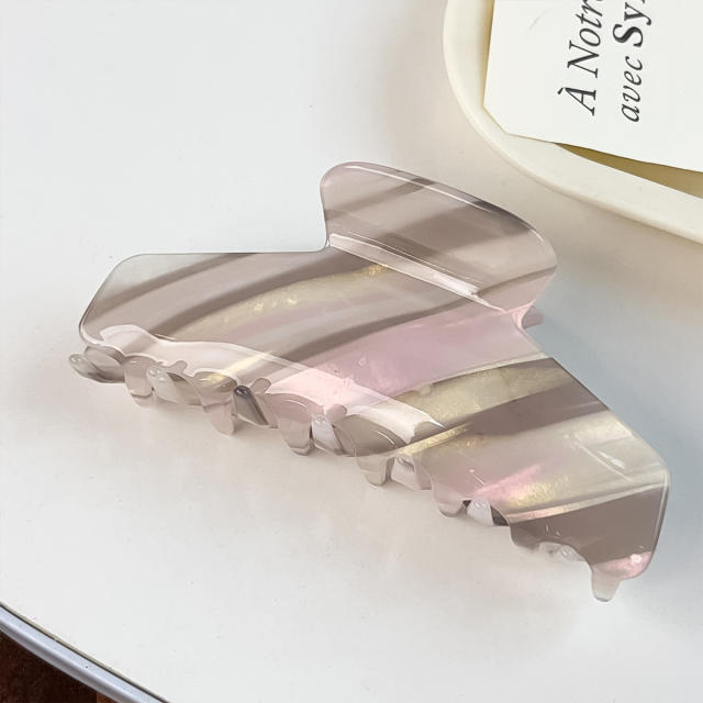 Korean fashion elegant striped pattern hair claw clips for women