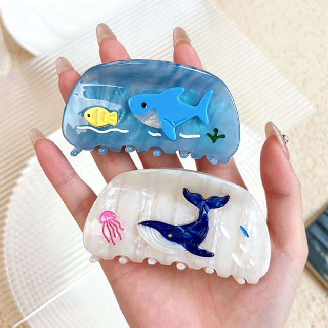 Cute Cartoon Ocean Animal Hair Clips Whale Turtle Hair Claw Clips