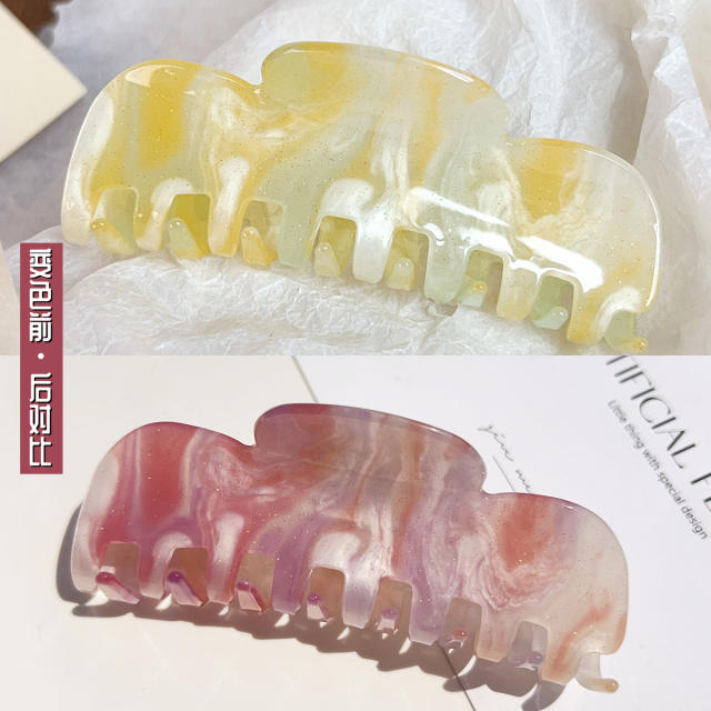 Korean fashion large size acrylic hair claw clips for women