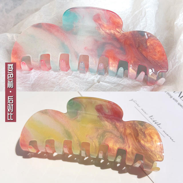 Korean fashion large size acrylic hair claw clips for women