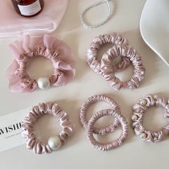 Korean-Style Gentle and Versatile High-Elasticity Hair Ties pink color hair ties for women