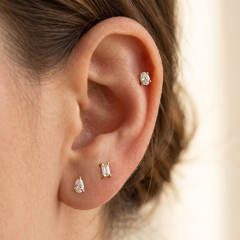 Easy match diamond Piercing earrings stainless steel earrings studs earrings